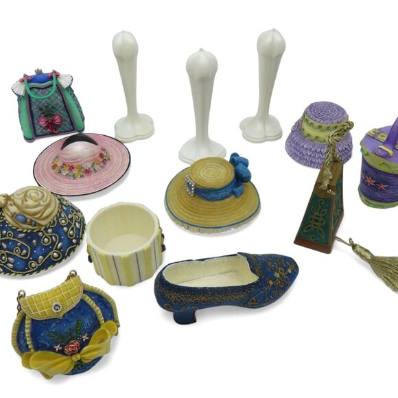Vintage Hat Purse and Shoe 13 MINIATURE LADY Collectible Figurines - Picture 5 of 10